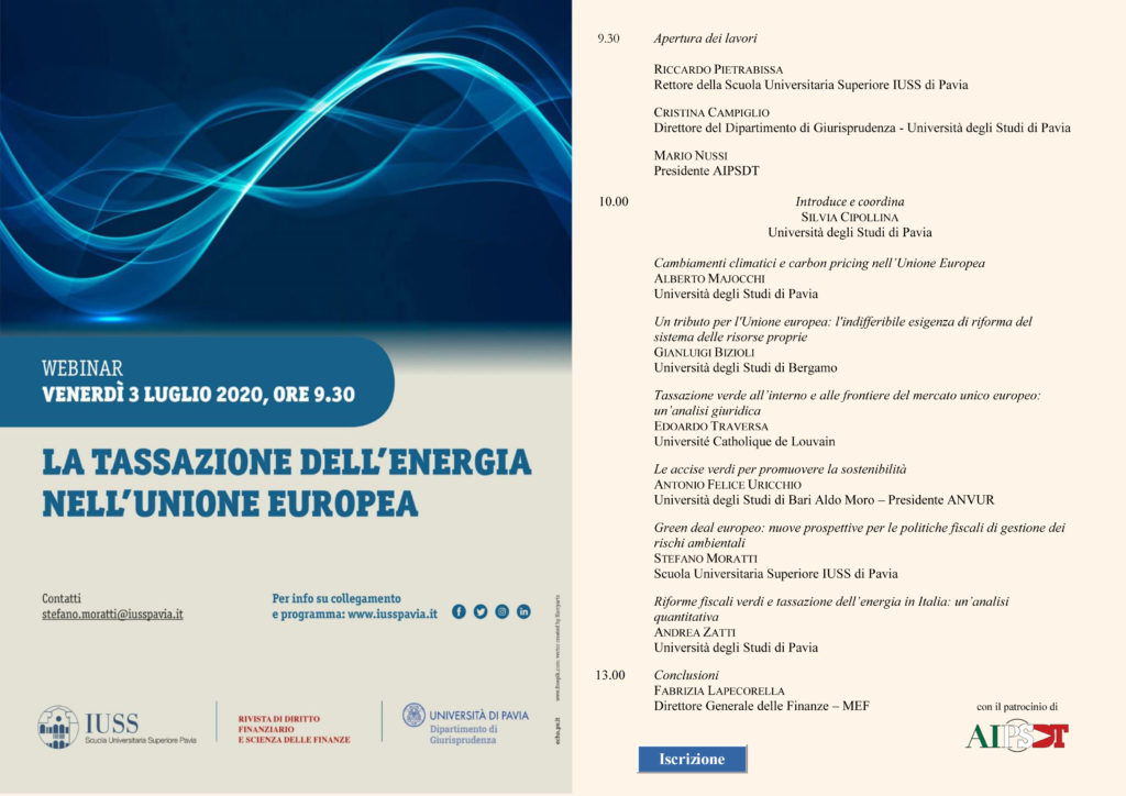 10.La tassazione dellenergia Pavia 3 luglio 2020