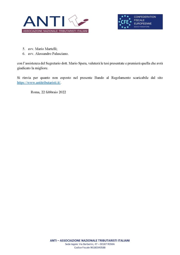 Bando per n 1 Borsa di studio Gianni Marongiu Domande entro il 30 settembre 2023 bando Pagina 2