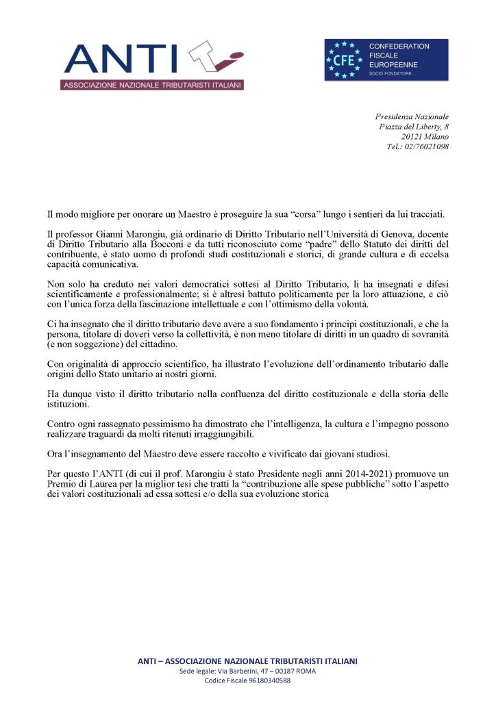 Bando per n 1 Borsa di studio Gianni Marongiu Domande entro il 30 settembre 2023 presentazione