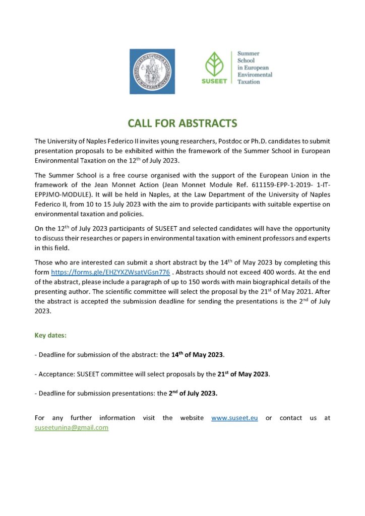SUSEET23 CALL FOR ABSTRACTS